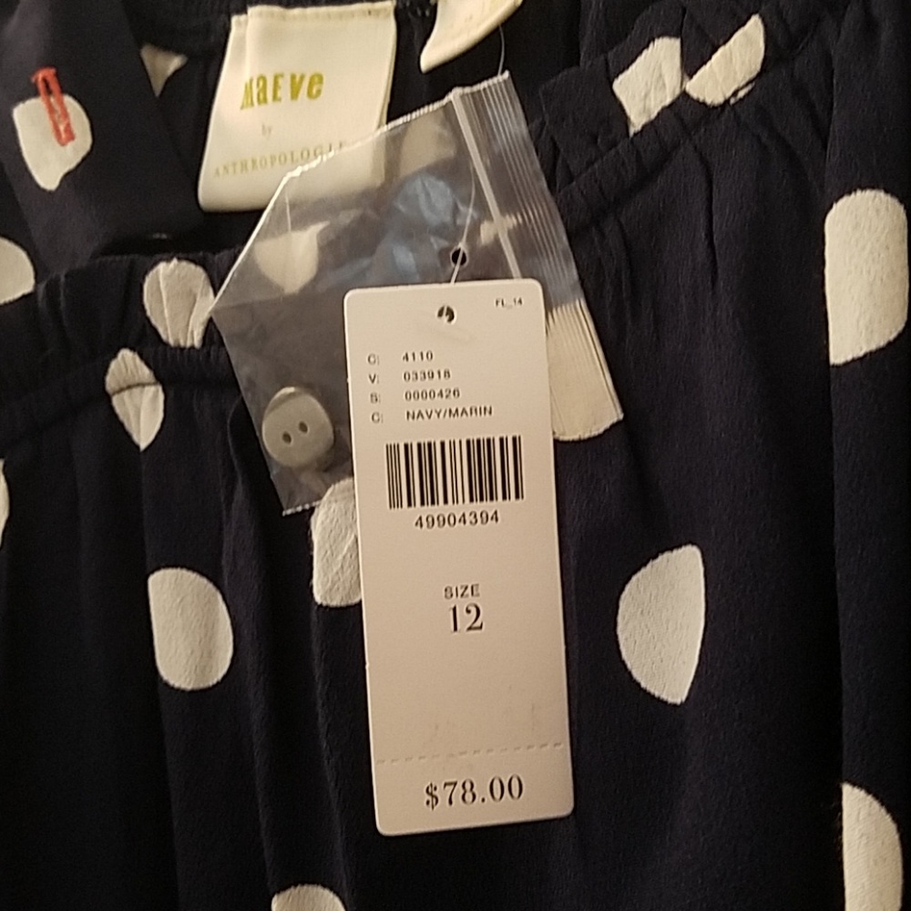 ANTHROPOLOGIE Maeve Polka Dot Swing Top NWT - Picture 7 of 8